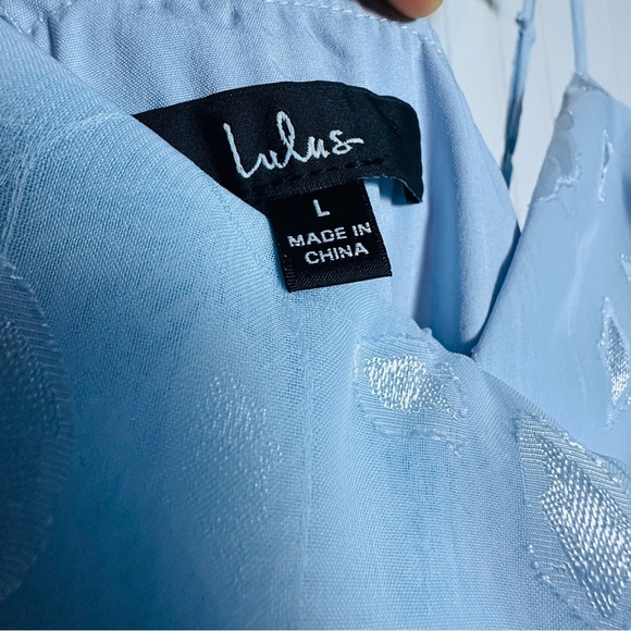 Lulus Forever Be Floral Sleeveless High-Low Dress in Light Blue L Wedding Party - Picture 9 of 12